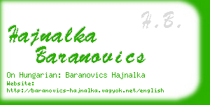 hajnalka baranovics business card